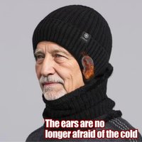 AliExpress NONE Outdoor Men Winter Knitted Hat Plush Warmth Peaked Cap Earmuff Casual Fashion Faux Fur Lined Bomber Hats Cycling Ear Protection