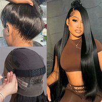 Invisible Strap 360 HD Full Lace Glueless Wigs Straight HD Lace Frontal Wigs 16-38 Inch Bone Straight Wigs 200/300/400 Density