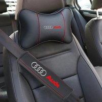 Car Soft Leather Neck Headrest Pillow Seat Belt Protector Pad For Audi A1 A4 A5 A6 A7 A8 B6 B7 B8 B9 TT TTS 8S SQ5 A4L A6L Q3 Q5