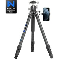 CX6 Professional 10 Layers Carbon Fiber Tripod for DSLR Camera Heavy Duty 40mm Low Profile Ball Head Compact Structure 175cm