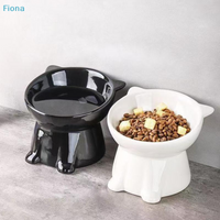 โElevated Cat Ear Plastic Cat Bowl,Raised Tilted Pet Food & Water Bowl for Cats,Anti-Vomiting Ceramic Pet Feeder Bowl