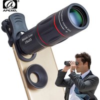 APEXEL-Objectif monoculaire n'aime 18X pour téléphone portable, appareil photo pour iPhone et Samsung, idéal pour le camping, la chasse et le sport