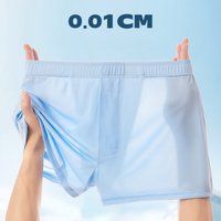Men's Aro Panties Loose Ice Silk Home Underwear Summer Breathable Underpants U Convex Pouch Knickers Thin Stretch Trunks