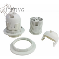Hot 250V 4A E27 Light Bulb Base Plastic Full Screw Lamp Holder Pendant Socket Lampshade Ring for E27 Light Bulb White Black 1PC