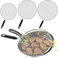 3/4Pcs Splatter Guard Set Stainless Steel Mesh Splatter Board Fine Mesh Cover Oil Frying Pan Lid for Cooking Kitchen Accessories