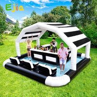 Commercial PVC Inflatable Swimming Pool Bar Play Family Bar Water Floating Bar Tent Houses with Pump For Backyard Party Event