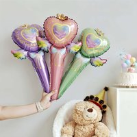 Inflatable Fairy Wand Creative Foil Balloons Party Layout Props Cartoon Foil Balloons Fairy Wand Foil Balloons Inflatable Balloo