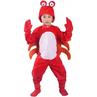 Children Kid Halloween Party Cosplay Cartoon Crab Lobster Costume Clothing Jumpsuit hat shoes For Boys Girls
