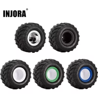 INJORA Monster Truck Wheel Rim Tires Set 4PCS 70*38mm for 1/24 RC Crawler Car Axial SCX24 FMS FCX24 AX24 (MT1012)