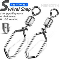 MEREDITH 20Pcs Fishing Swivels Snap Hooked Snap Stainless Steel Fishing Rolling Barrel Swivel Fishing Lure Connector Lure Tackle