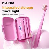 Portable Travel Toothbrush Toothpaste Set Efficient Cleaning and Storage Foldable Handle Business Travel Soft Toothbrush