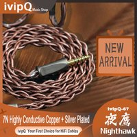 ivipQ-67 Nighthawk HiFi Earphone Upgrade Cable 7N High Conductive Copper+Silver Plated 4.4mm 2Pin 0.78mm/MMCX IEM Wire for FH19