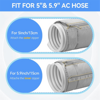 L68A Portable Air Conditioner Hose Cover, Zipper Insulated AC Hose Sleeve for 5In & 5.9In Exhaust Hose, AC Tube Duct Vent Wra