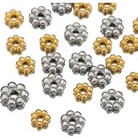 50pcs Stainless Steel Gold Color Daisy Spacer Beads for Jewelry Making DIY