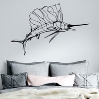 Swordfish Nautical Metal Wall Art Laser Cut Home Decor