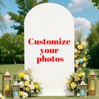 Housse de toile de fond arquée personnalisable, possibilité de télécharger vos photos préférées, idéale pour les anniversaires, les mariages et bien plus encore
