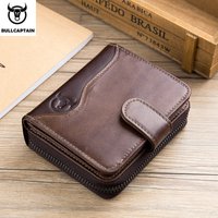 BULLCAPTAIN Man Bag Classic Style Wallet Genuine Leather Men Wallets Short Male Purse Card Holder Wallet Men Fashion