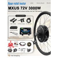 AliExpress KUNTENG E-BIKE MXUS 72V 3000W 3.0tire Ebike Conversion Kit 20-29inch Brushless Non-gear Rear Hub Motor Wheel For Electric Bike Conversion Kit