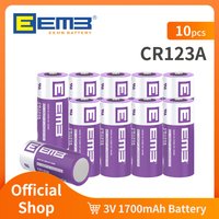 EEMB CR123A 3V Lithium Battery 1700mAh Non-Rechargeable Battery for Microphones Camera Smoke Detector Doorbell Flashlight