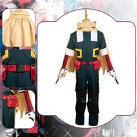 Anime Midoriya Izuku Cosplay Fantasy Costume Disguise for Men Uniform Cloak Roleplay Outfits Halloween Carnival Party Clothes