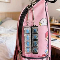 1-10PCS LED Light Keyboard Keychain Fidget Toy Clickable Button Stress Relief Portable Office Decor Gift Anxiety Relief