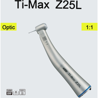 NSK Ti-MAX Z25L 1:1 Pièce à main contre-angle à entraînement direct, faible vitesse, pour implant dentaire chirurgical, à jet unique ou double, moteur LED