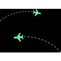 Glow in the Dark Flight Track Sticker Kids Room Wall Switch Plane Vinyl Decal Bathroom Door Fridge Car Glass Window Decoration
