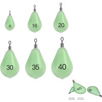 1Pcs Luminous Teardrop Fishing Sinkers with Swivel 8-60# 30g-150g Green Plastic Coated Weights Fast-Sinking Sinker Night Fishing