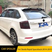 For Skoda Rapid Spaceback 2014-2015 Roof Spoiler ABS Material Primer Color Rear Window Roof High Quality Sports Spoiler Wing