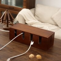 Environmentally friendly wooden panel storage box - Desktop cable organization and storage set - High-end router management syst