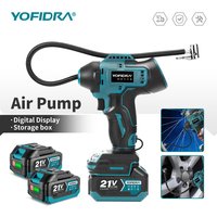 YOFIDRA Digitale Elektrische Luftpumpe, Aufblasbarer Auto-Reifenfüller, Automatischer Luftkompressor, Elektrowerkzeug für Makita-Akkus