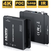 4K HDMI extender over Cat6/7 cable up to 70M 230ft HDMI 4K extender with IR and HDMI Loop out for HDTV apple TV PS4 PC