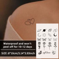 1Pc Small Pattern Waterproof Temporary Tattoo Stickers, Long-lasting Waterproof for One to Two Weeks, For Arm, Leg.