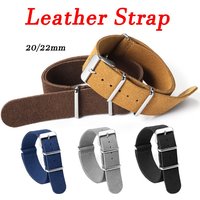 20mm 22mm Universal Military Retro Suede Genuine Leather Strap for Seiko for Omega for Huawei GT2 Men Women Watch Band Bracelet