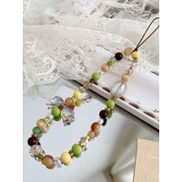 Y2K Summer Sea Breeze Women Cell Phone Charm Strap Hanging Rope DIY Handmade Wrist Keychain Lanyard Gifts