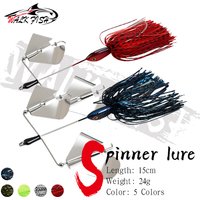 WALK FISH 1Pcs 15cm 24g Rotating Spinner Bait Bass Tail Fishing Lure Buzzbait Swim Jig Emits High Willow Leaf Matel Lure Trout