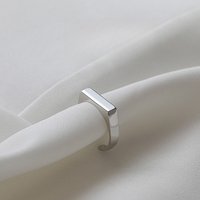 925 Sterling Silver Smooth Surface Rectangle Rings For Women Wedding Engagement Luxury Aesthetic Jewelry Jewellery Money 925