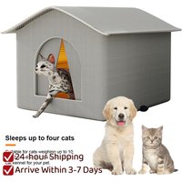 Feral Cat Shelter Waterproof Feral Cat House Stray Cat Condo for Winter Wild Animal Tent Bed