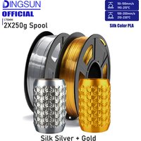 3D Printer Filament, Silk Gold/Silver Pla Filament,250g(0.55lbs) Spool, 1.75mm Dimension Accuracy +/- 0.03mm, 3D Printing Filame