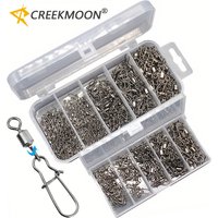 95/210 PCS Set Fishing Connector Gear Kit 2-10# Stainless Steel Pin Bearing Rolling Swivel Snap For Lure Hook Tackle Accessories