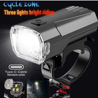 3 LED Bicycle Front Light Type-C Rechargeable Bike Flashlight Easy to Install 3 Gear Dimmable Bike Headlight Cycling Accessories