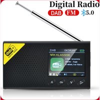Portable Digital Radio Bluetooth-compatible 5.0 Portable for Home Office 2.4 inch LCD Display Stereo DAB FM Audio Player
