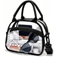 Clear lunch bag with adjustable strap, unisex for men women, suitable for work school picnic travel sports events.xtz