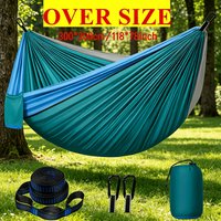 Lightweight Nylon Camping Hammock with Straps & Carabiners, Portable Swing Chair for Hiking, Backpacking, Camping & Backyard