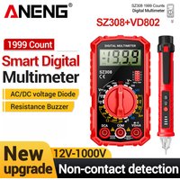 ANENG SZ308 Square Wave Digital Tester 1999 Counts HFE Triode Buzzer Multimeter AC/DC Voltage 10A Current Multimeters Meter Tool