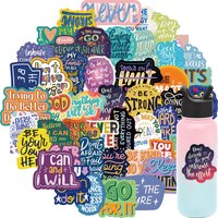 50PCS Motivational and Personalized English Phrase Graffiti Stickers for Bicycle Hand Account Pencil Case Decals