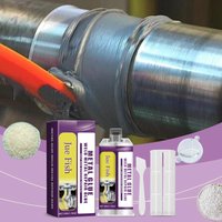 JUE FISH 50g Metal Repair Glue with Scraper and Putter Waterproof Ab Glue Repairing Leak-Proof Metal Repairing Adhesive