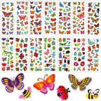 3D Animal Bug Stickers for Kids Butterfly Insect Stickers Sheets Bulk for Kids Toddlers for Water Bottles Scrapbooking Envelop