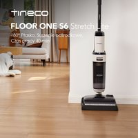 Tineco Floor ONE S6 Stretch Lite do czyszczenia na mokro i na sucho 180 ° Odkurzacz płaski do pracy na mokro, z odwadnianiem odśrodkowym, czas pracy 40 minut, czyszczenie dwustronne krawędzi, do