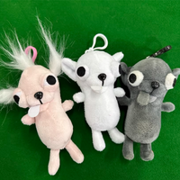 12cm Kawaii Chihuahua Stuffed Plush Animal Toy Keychain Pendant Puppy Pet Stuffed Doll Bizarre Cute Realistic birthday Gift